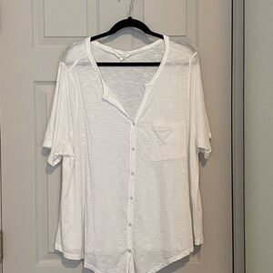 Caslon White Casual Button-Down Shirt
